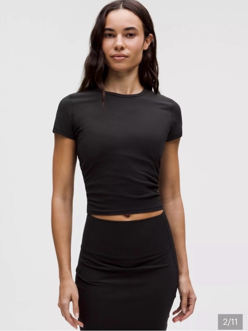 lululemon athletica Black Short Sleeve Crop Top